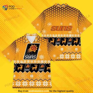 Phoenix Suns NBA Hawaiian Shirt Snowflake Pattern For Basketball Lovers