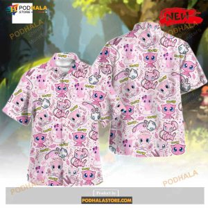 Pink Mew Pattern For Enjoy Summer Funny Hawaiian Shirt