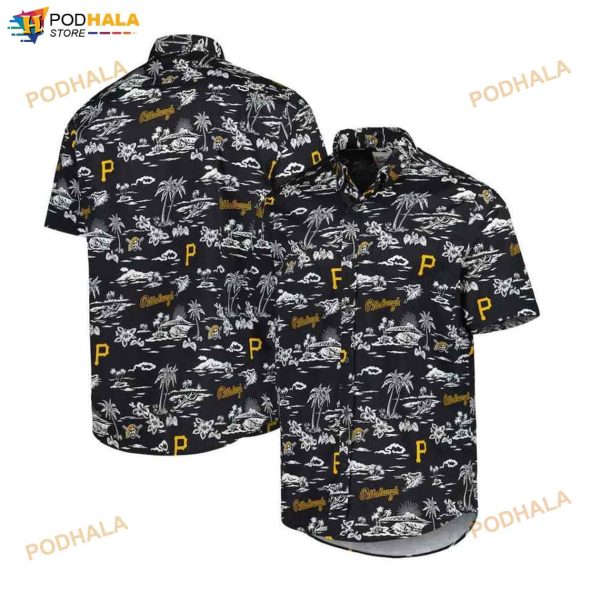 Pittsburgh Pirates Black Kekai Performance 3D Funny Hawaiian Shirt