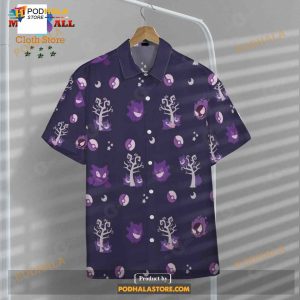 Pokemon Gengar Evolution Purple Pokemon Funny Hawaiian Shirt