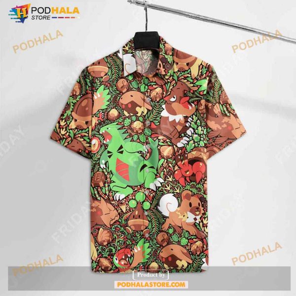 Pokemon Pokemons In Brown Aloha Pokemon Funny Hawaiian Shirt