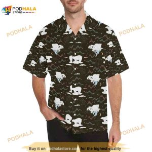 Polar Bear Pattern Background Mens All Over Print Hawaiian Shirt