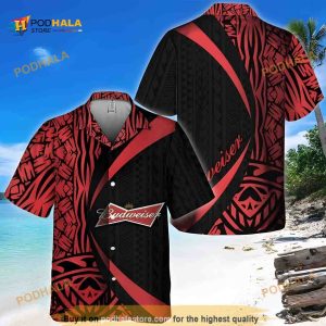 Polynesian Samoan Pattern Budweiser Beer Funny Hawaiian Shirt