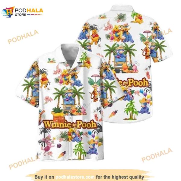 Pooh And Friends On The White Funny Hawaiian Shirt