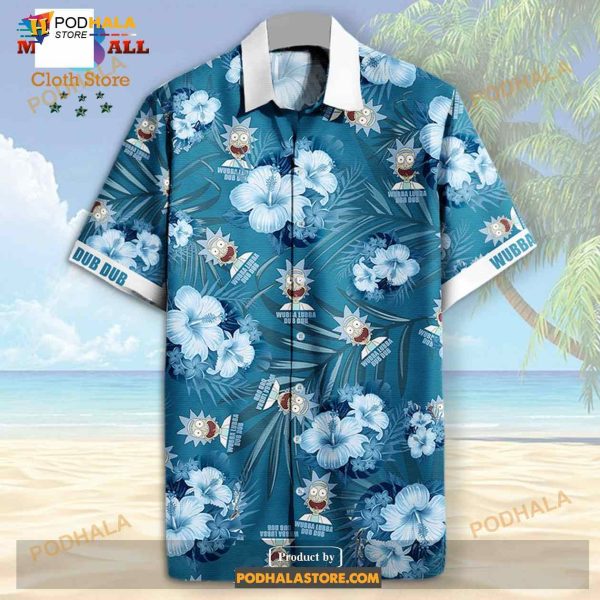 Rick And Morty Rick Wubba Lubba Dub Dub Tropical Patter Funny Hawaiian Shirt