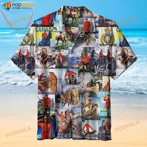 Royal Canadian Mounted Police Collage 3D Funny Hawaiian Shirt