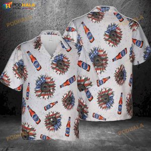 Samuel Adams SuNFLowered 4th Of July 3D Funny Hawaiian Shirt