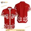 San Francisco 49ers Funny Hawaiian Shirt Hibiscus Flower Red Aloha