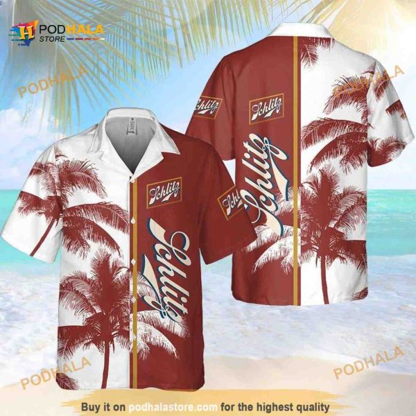 Schlitz Beer Palm Tree All Over Print Funny Hawaiian Shirt