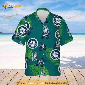 Seattle Mariners MLB Hawaiian Shirt Hibiscus Flower Pattern Practical Beach Gift