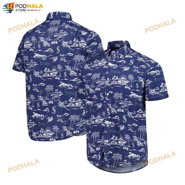 Seattle Mariners Navy Kekai Performance 3D Funny Hawaiian Shirt