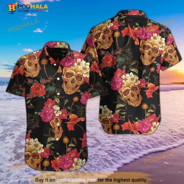 Skulls Colorful Hawaiian Shirt