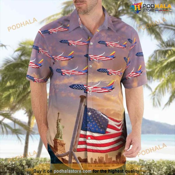 Southwest Airlines Boeing 737-8h4 Freedom One Independence Day Hawaiian Shirt