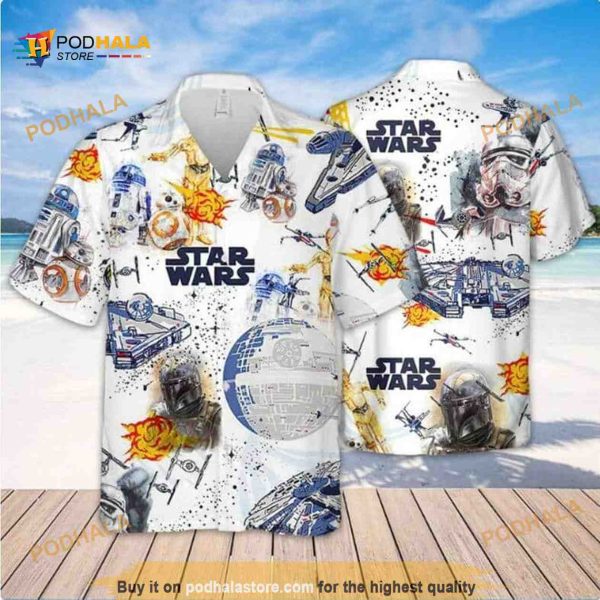 Spaceship Star Wars Funny Hawaiian Shirts Gift For Beach Vacation