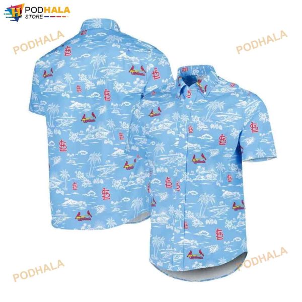 St. Louis Cardinals Light Blue Kekai Performance 3D Funny Hawaiian Shirt