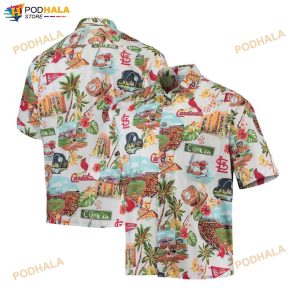 St. Louis Cardinals White Logo Scenic 3D Funny Hawaiian Shirt