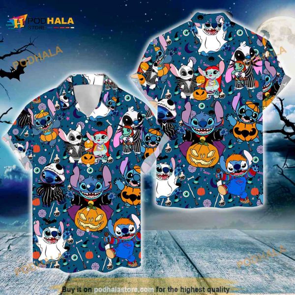 Stitch Ghost Spooky Season Halloween Hawaiian Shirt