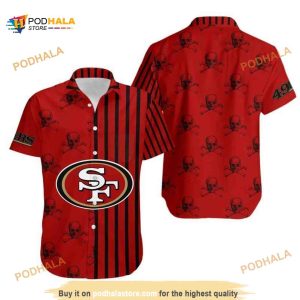 Stripes And Skull NFL San Francisco 49ers Funny Hawaiian Shirt