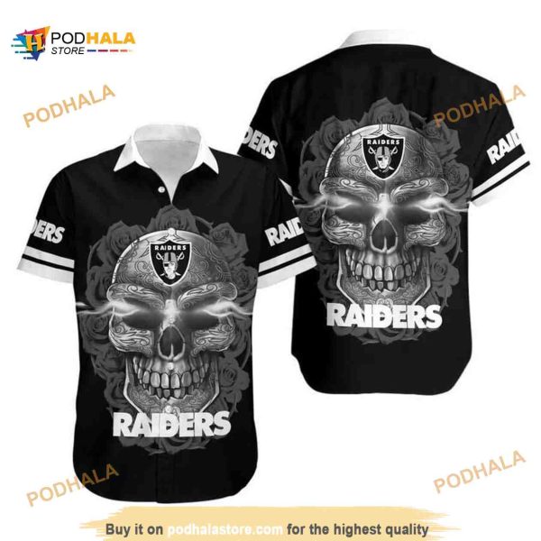 Sugar Skull NFL Las Vegas Raiders Funny Hawaiian Shirt Football Gift For Players