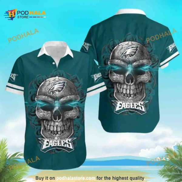 Sugar Skull NFL Philadelphia Eagles Funny Hawaiian Shirt