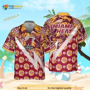 Summer Aloha Miami Heat Funny Hawaiian Shirt Tropical And Basketball Pattern