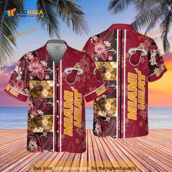 Summer Aloha NBA Miami Heat Hawaiian Shirt Tropical Flower Pattern