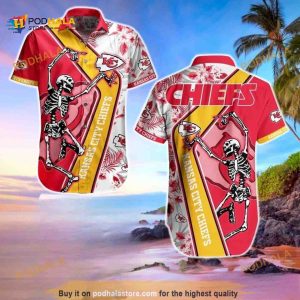 Summer Aloha Skeleton NFL Kansas City Chiefs Funny Hawaiian Shirt