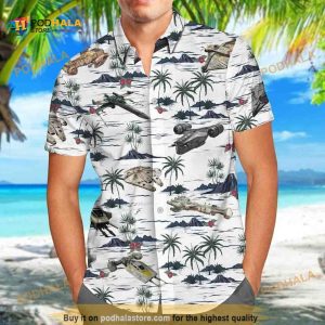 Summer Aloha Star Wars Funny Hawaiian Shirts Island Pattern On White Theme