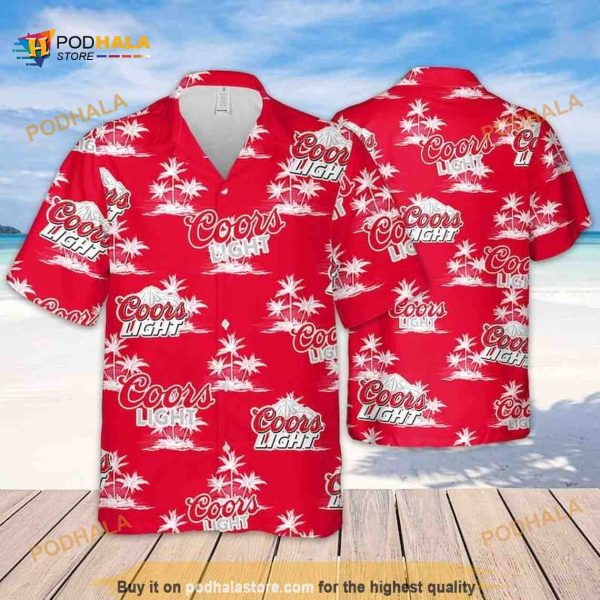 Summer Vibes Coors Light Beer Funny Hawaiian Shirt Coconut Island Pattern