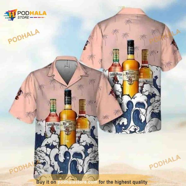 Summer Waves Captain Morgan Funny Hawaiian Shirt Beach Lovers Gift