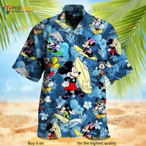 Surfing Mickey Mouse Funny Hawaiian Shirt Disney Mickey Mouse Funny Hawaiian Shirt