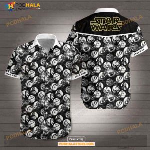 Sw Sw Character Circles Black White Aloha Funny Hawaiian Shirt