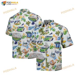 Tampa Bay Rays White Scenic 3D Funny Hawaiian Shirt