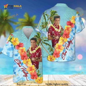 The King Elvis Presley Hawaiian Shirt Hibiscus Flowers Pattern All Over Print