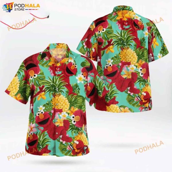 The Muppet Elmo Pineapple Tropical 3D Funny Hawaiian Shirt