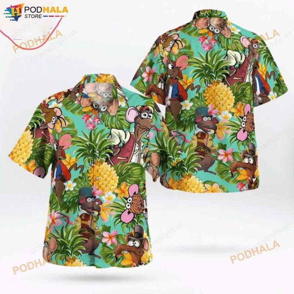 The Muppet Rizzo The Rat Pineapple Tropical 3D Funny Hawaiian Shirt