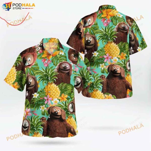 The Muppet Rowlf The Dog Pineapple Tropical 3D Funny Hawaiian Shirt