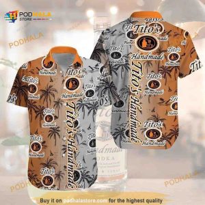 Tito’s Handmade Vodka Funny Hawaiian Shirt Coconut Palm Best Beach Gift