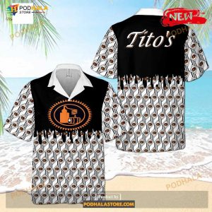 Tito’s Tropical Hot Black Luxury Design Funny Hawaiian Shirt