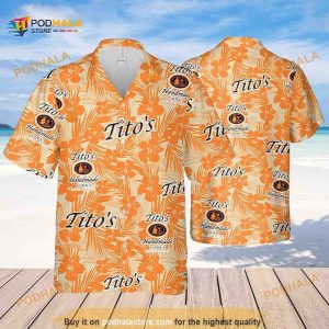 Tito’s Vodka Funny Hawaiian Shirt Tropical Flower Pattern Gift For Beach Lovers