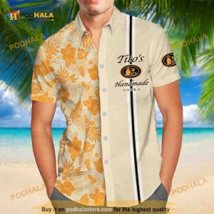 Tito’s Vodka Funny Hawaiian Shirt Tropical Flower Pattern Summer Gift For Friend