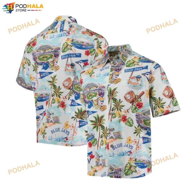 Toronto Blue Jays White Scenic 3D Funny Hawaiian Shirt