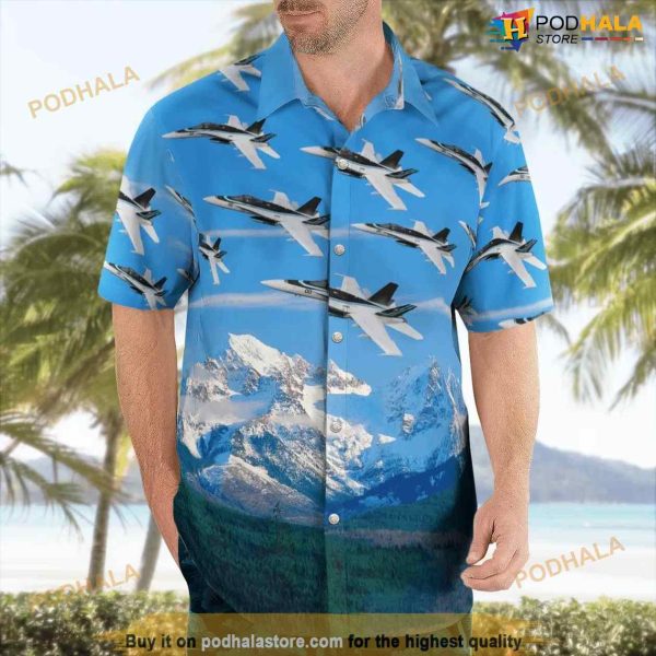 US Navy Boeing F-a-18f Super Hornet Cascade Range Aloha Hawaiian Shirt