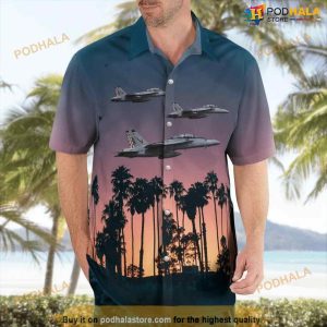 US Navy Strike Fighter Squadron 211 (vfa-211) Fighting Checkmates Boeing F-a-18e-f Super Hornet Hawaiian Shirt