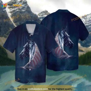 USA Horse 3D Full Print Hawaiian Shirt