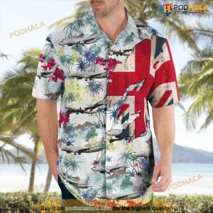 Uk Kipper Fleet Boeing P-8a Poseidon Mra Mk1 Button Up Hawaiian Shirt