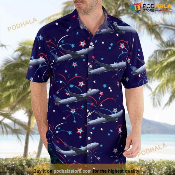 United Airlines Boeing 767-300er Happy New Year Hawaiian Shirt