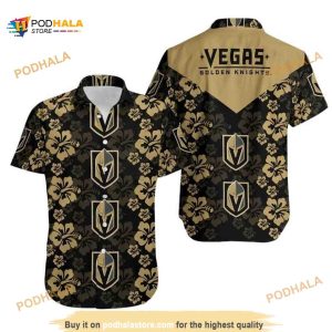 Vegas Golden Knights NHL Hawaiian Shirt Hibiscus Pattern Beach Gift For Dad