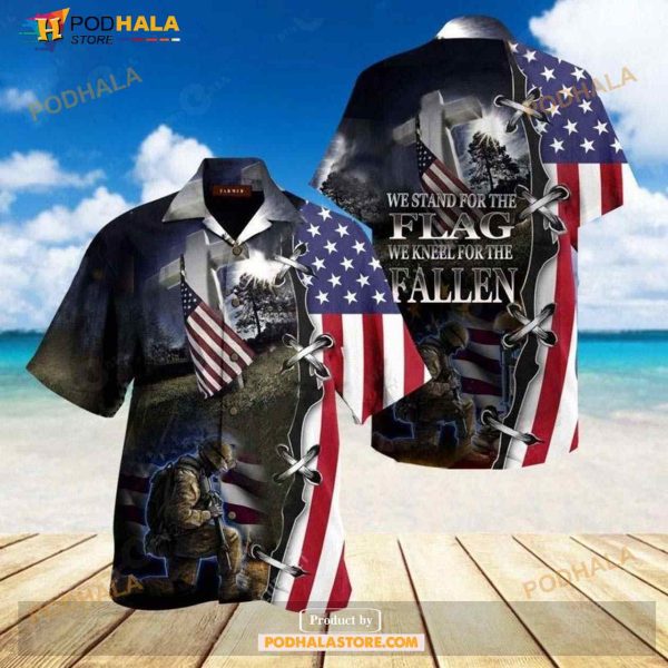 Veteran Aloha Stand For The Flag Kneel For The Fallen Unisex Full Funny Hawaiian Shirt