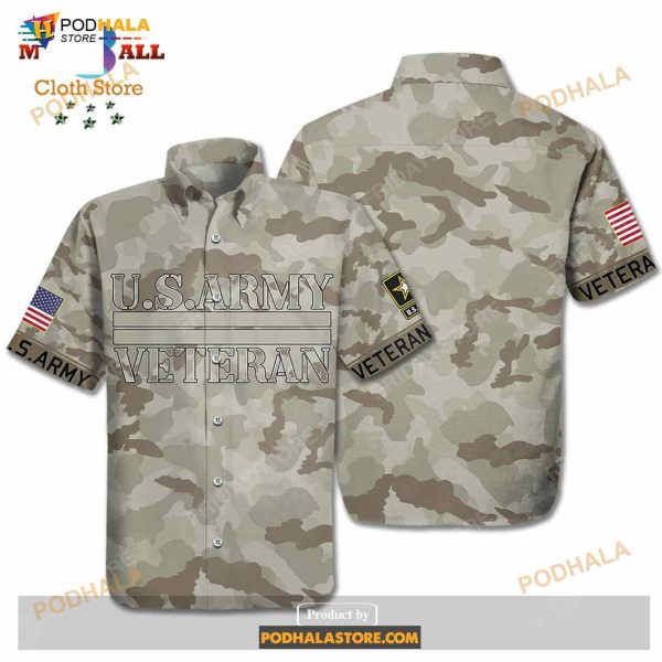 Veteran US Army Uniform Aloha Unisex Full Size Funny Hawaiian Shirt